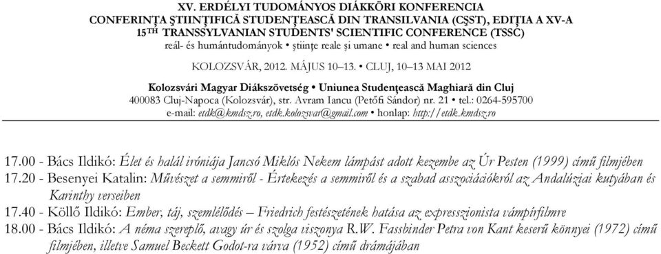 40 - Köllő Ildikó: Ember, táj, szemlélődés Friedrich festészetének hatása az expresszionista vámpírfilmre 18.