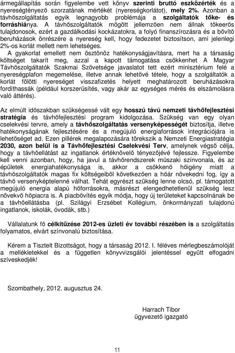 A távhőszolgáltatók mögött jellemzően nem állnak tőkeerős tulajdonosok, ezért a gazdálkodási kockázatokra, a folyó finanszírozásra és a bővítő beruházások önrészére a nyereség kell, hogy fedezetet