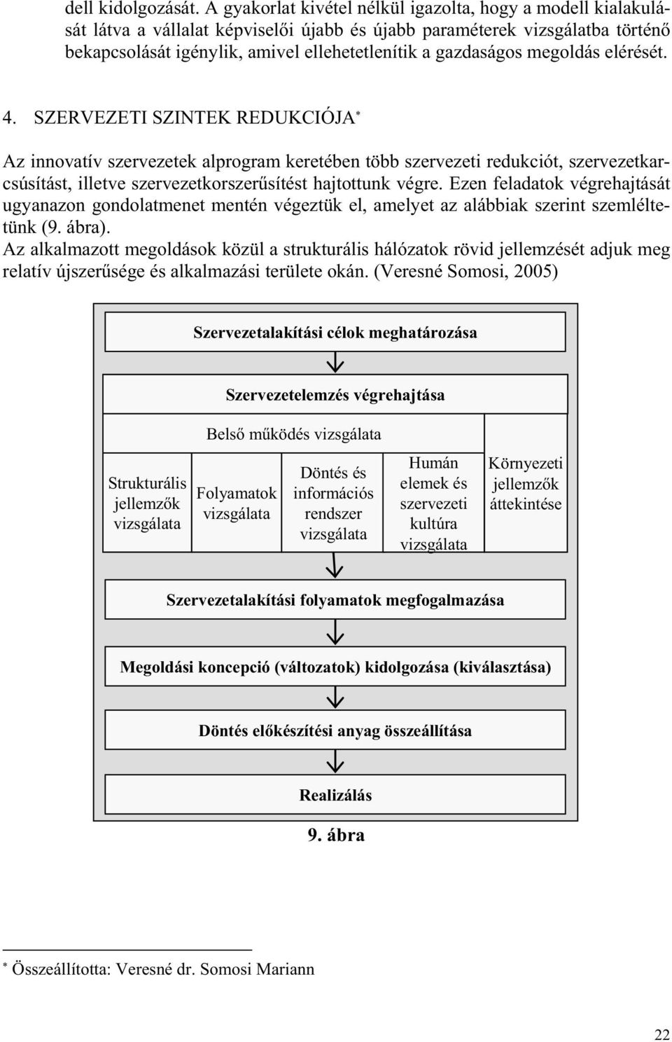 megoldás elérését. 4. SZERVEZETI SZINTEK REDUKCIÓJA Az innovatív szervezetek alprogram keretében több szervezeti redukciót, szervezetkarcsúsítást, illetve szervezetkorszer sítést hajtottunk végre.