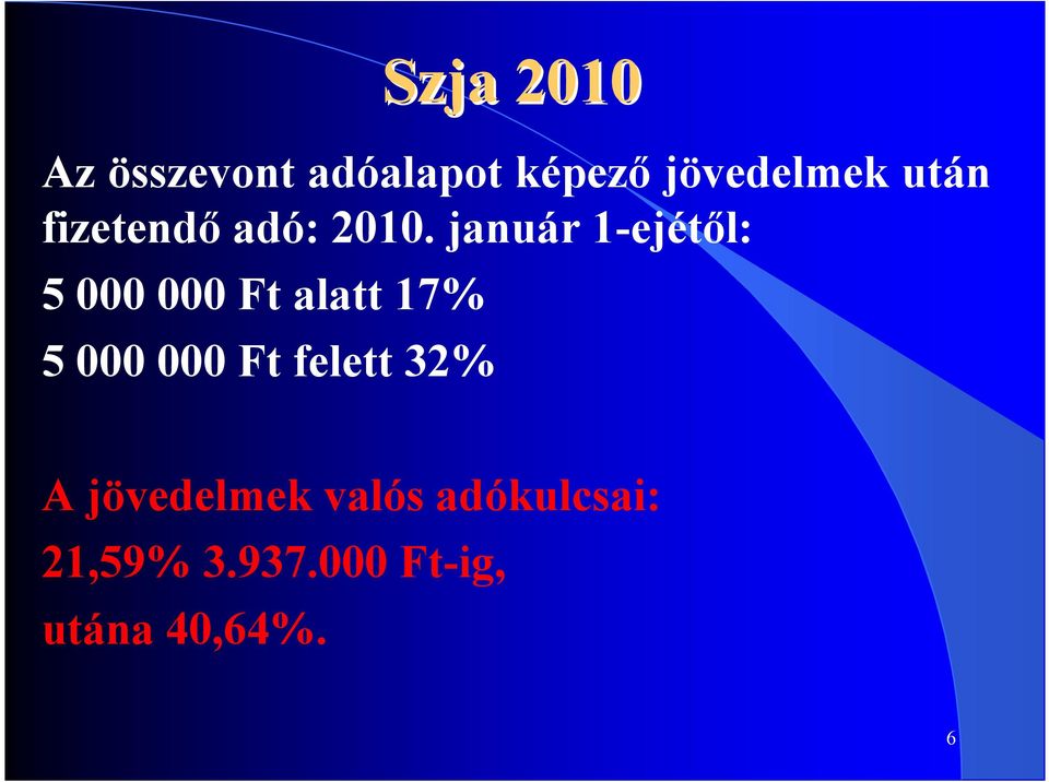 január 1-ejétől: 5 000 000 Ft alatt 17% 5 000 000 Ft