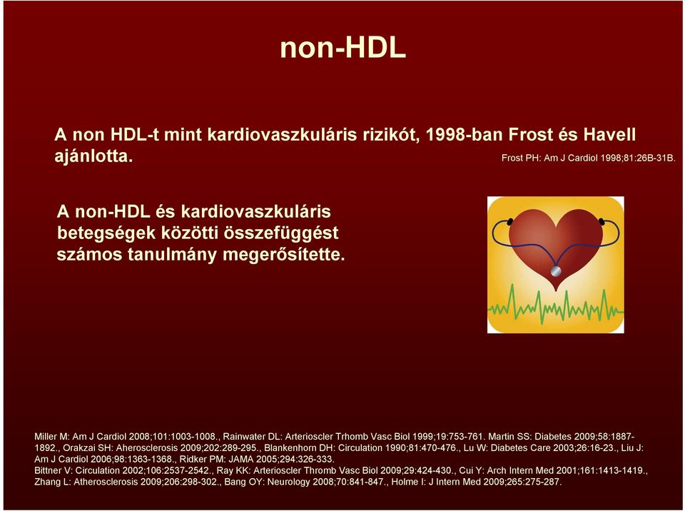 Martin SS: Diabetes 2009;58:1887-1892., Orakzai SH: Aherosclerosis 2009;202:289-295., Blankenhorn DH: Circulation 1990;81:470-476., Lu W: Diabetes Care 2003;26:16-23.