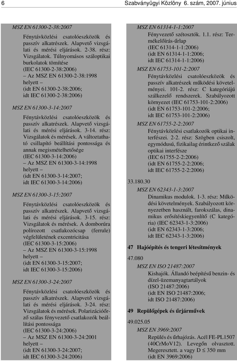 csatolóeszközök és passzív alkatrészek. Alapvet ó vizsgálati és mérési eljárások. 3-14. rész: Vizsgálatok és mérések.