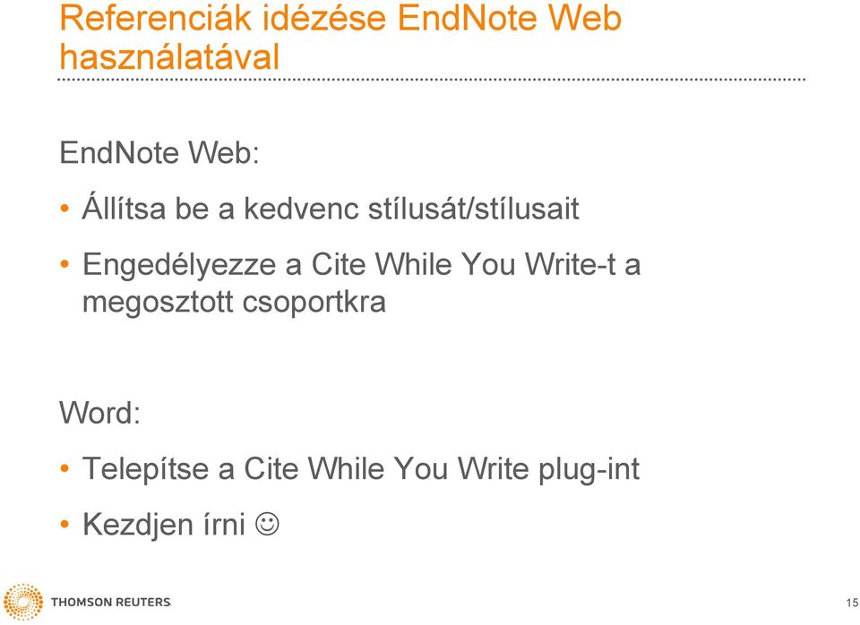 Engedélyezze a Cite While You Write-t a megosztott