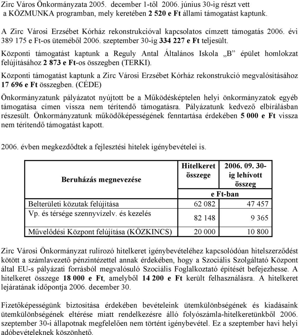 Központi támogatást kaptunk a Reguly Antal Általános Iskola B épület homlokzat felújításához 2 873 e Ft-os összegben (TERKI).