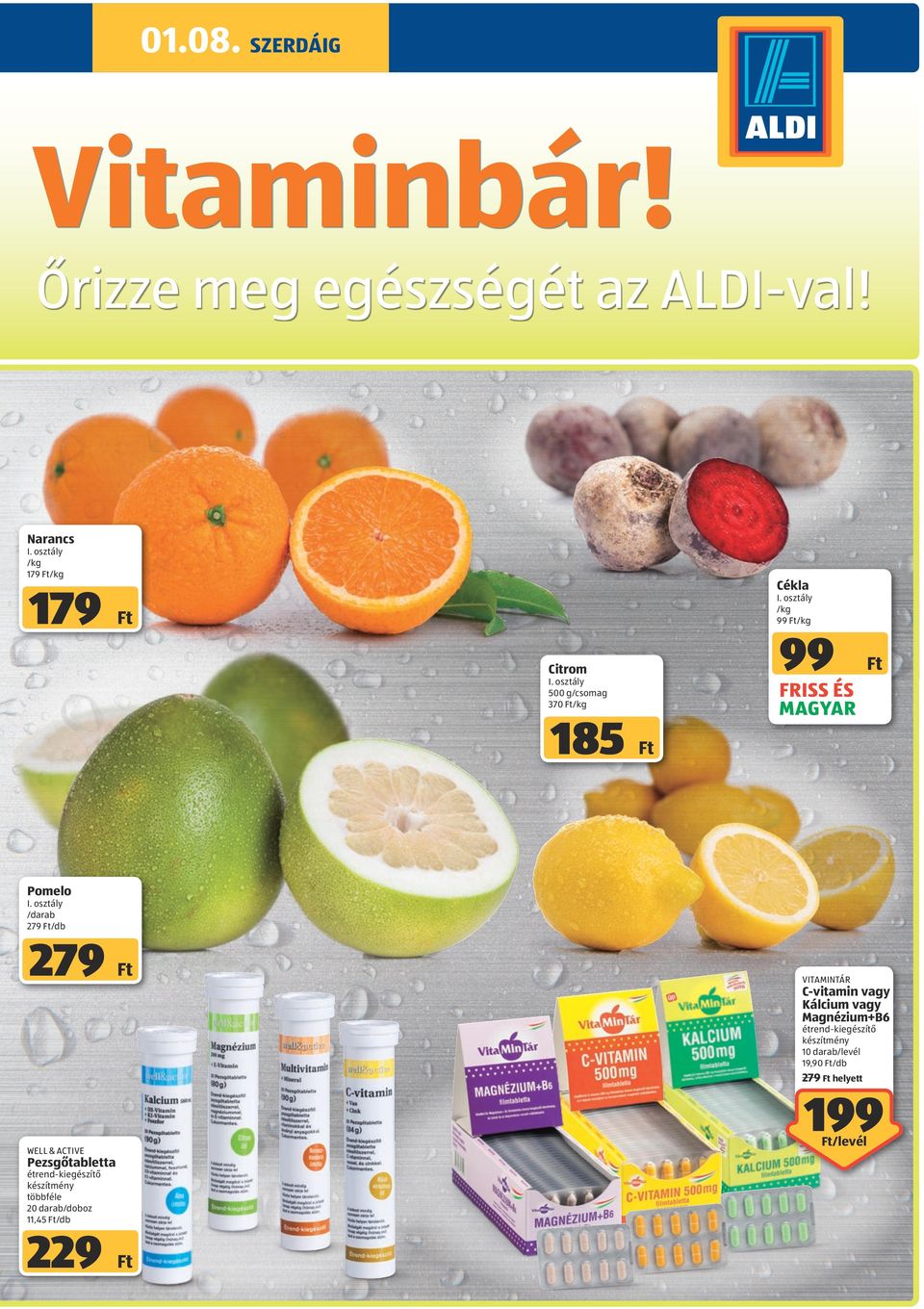 /db 279 VITAMINTÁR C-vitamin vagy Kálcium vagy Magnézium+B6 étrend-kiegészítő készítmény 10