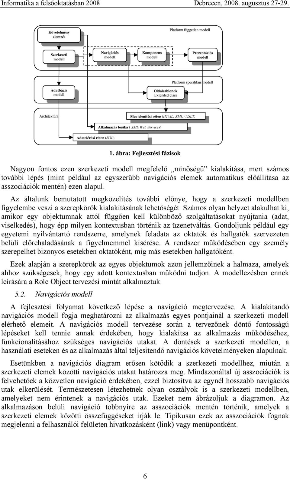 ábra: Fejlesztési fázisok Nagyon fontos ezen szerkezeti megfelelő minőségű kialakítása, mert számos további lépés (mint például az egyszerűbb navigációs elemek automatikus előállítása az asszociációk