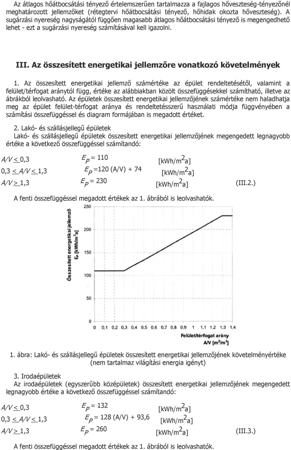 Az összesített energetikai jellemzőre vonatkozó követelmények 1.