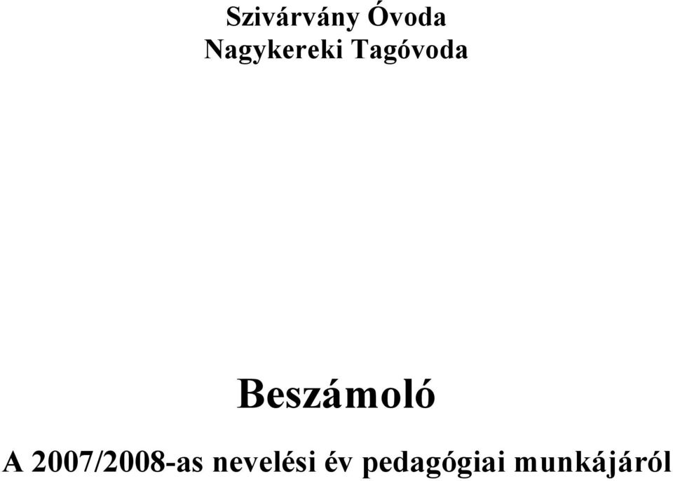 Beszámoló A