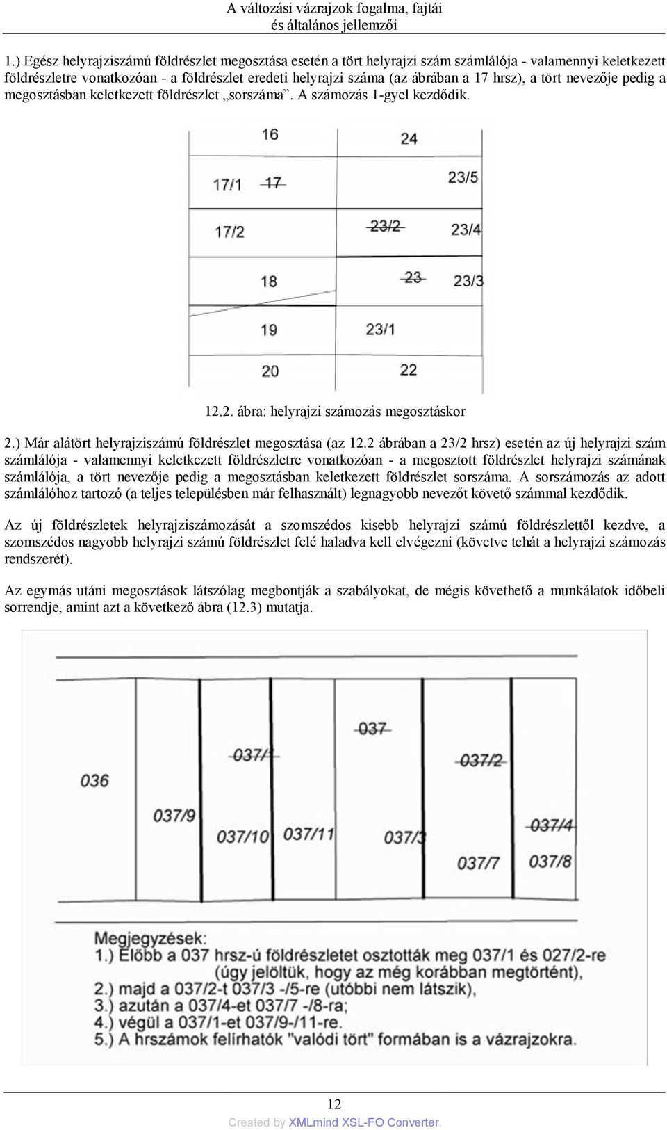 ) Már alátört helyrajziszámú földrészlet megosztása (az 12.