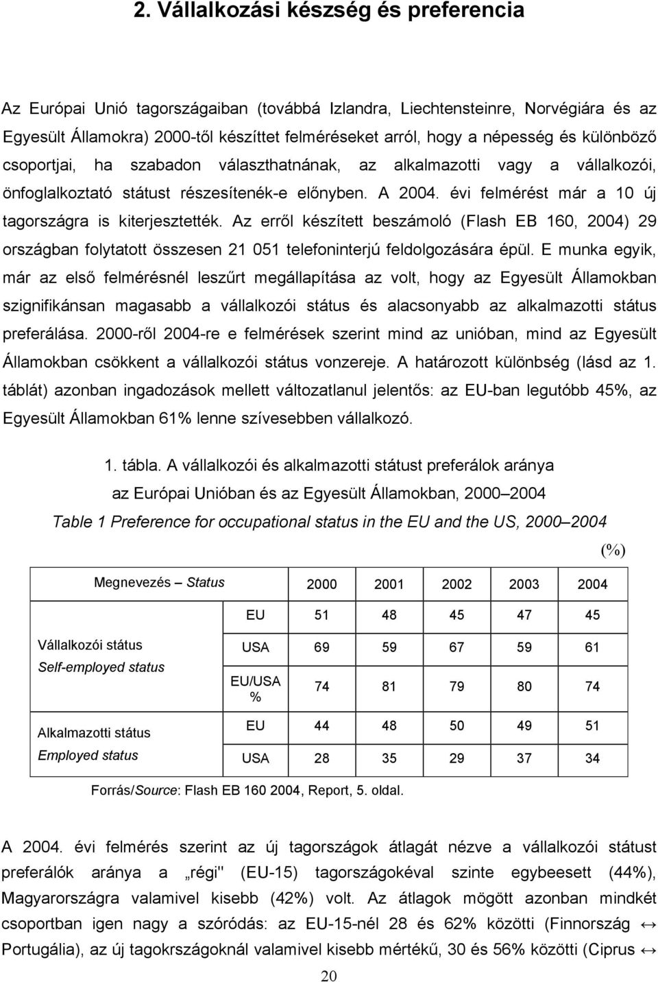 évi felmérést már a 10 új tagországra is kiterjesztették. Az erről készített beszámoló (Flash EB 160, 2004) 29 országban folytatott összesen 21 051 telefoninterjú feldolgozására épül.