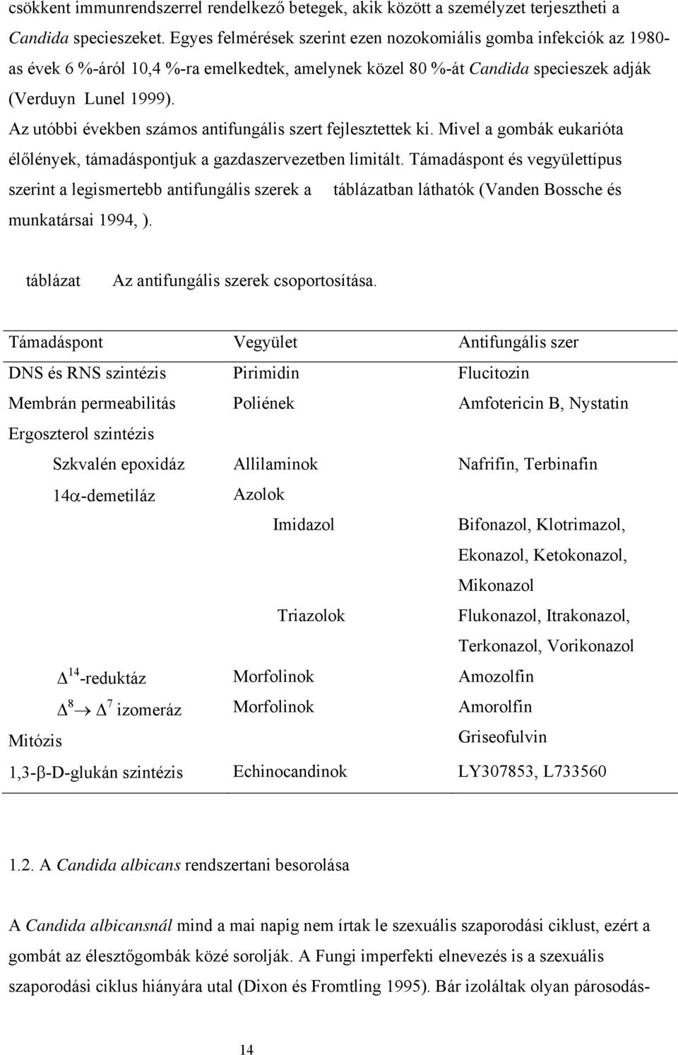 Az utóbbi években számos antifungális szert fejlesztettek ki. Mivel a gombák eukarióta élőlények, támadáspontjuk a gazdaszervezetben limitált.