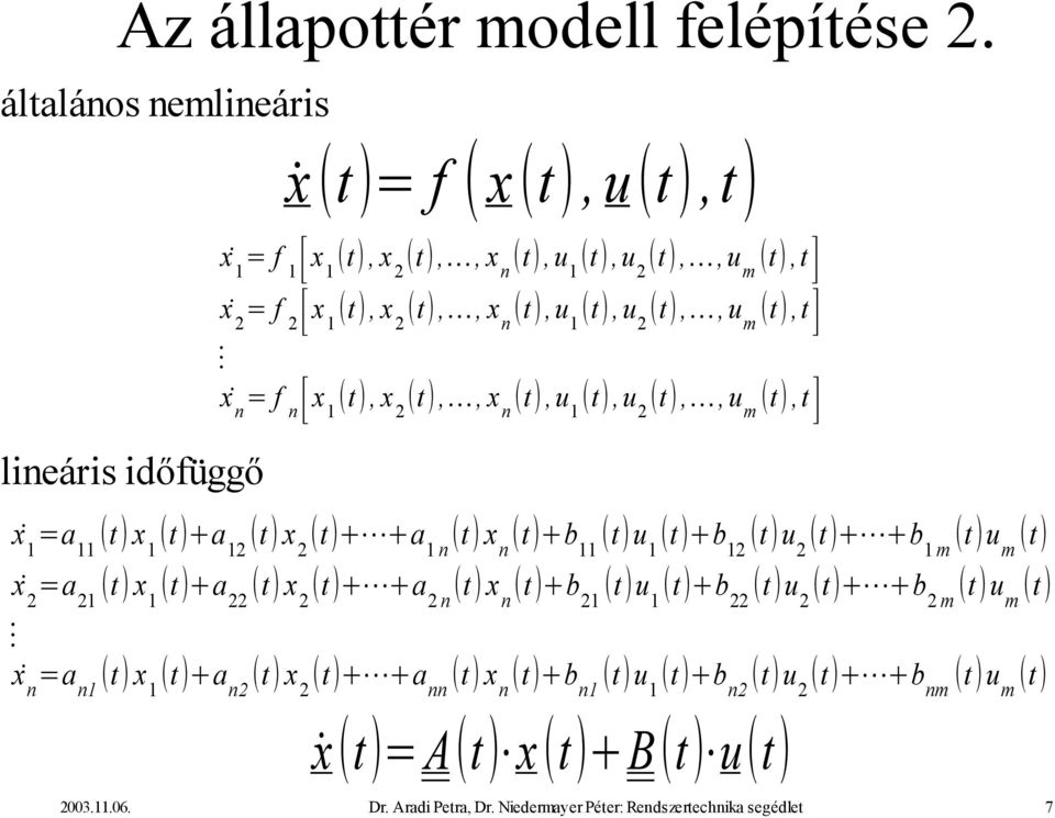 u t,, u t,t 2 n 2 m ] n = f n [ x t, x t,, x t, u t,u t,, u t,t 2 n 2 m ] =a t x t a 2 t t a n t x n t b t u t b 2 t u 2 t b m t u m t