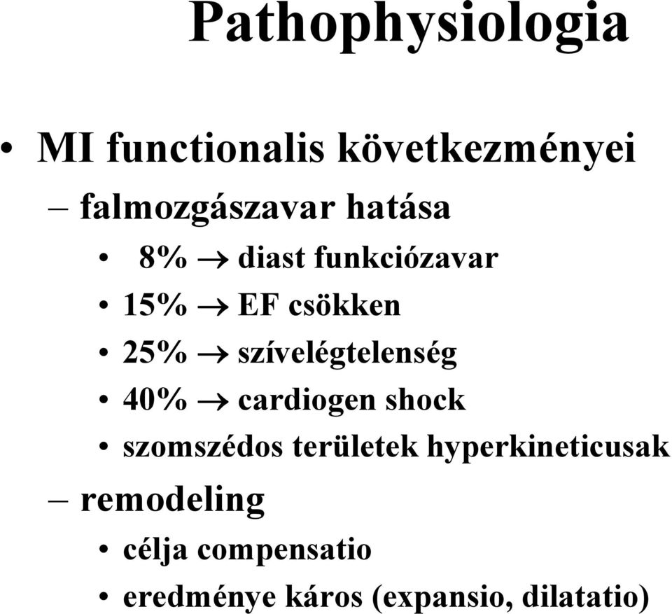 szívelégtelenség 40% cardiogen shock szomszédos területek