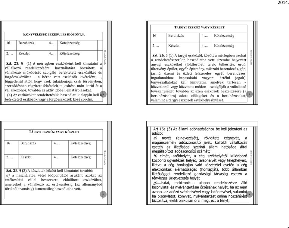 kivételével, függetlenül attól, hogy azok tulajdonjoga csak törvényben, szerződésben rögzített feltételek teljesítése után kerül át a vállalkozóhoz, továbbá az aktív időbeli elhatárolásokat.