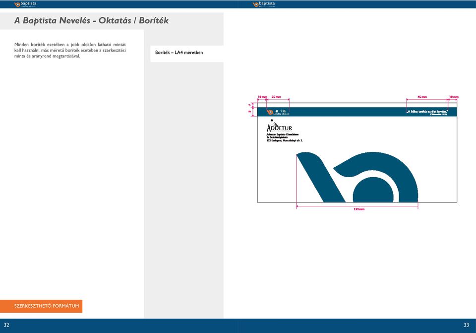méretű boríték esetében a szerkesztési minta és arányrend