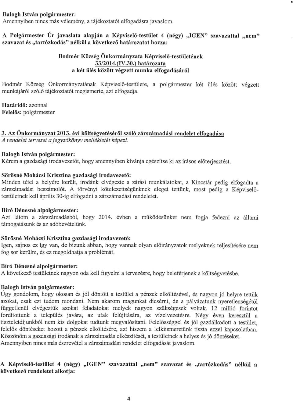 KepviseiO-testiiletenek 33/2014.(IV.30.