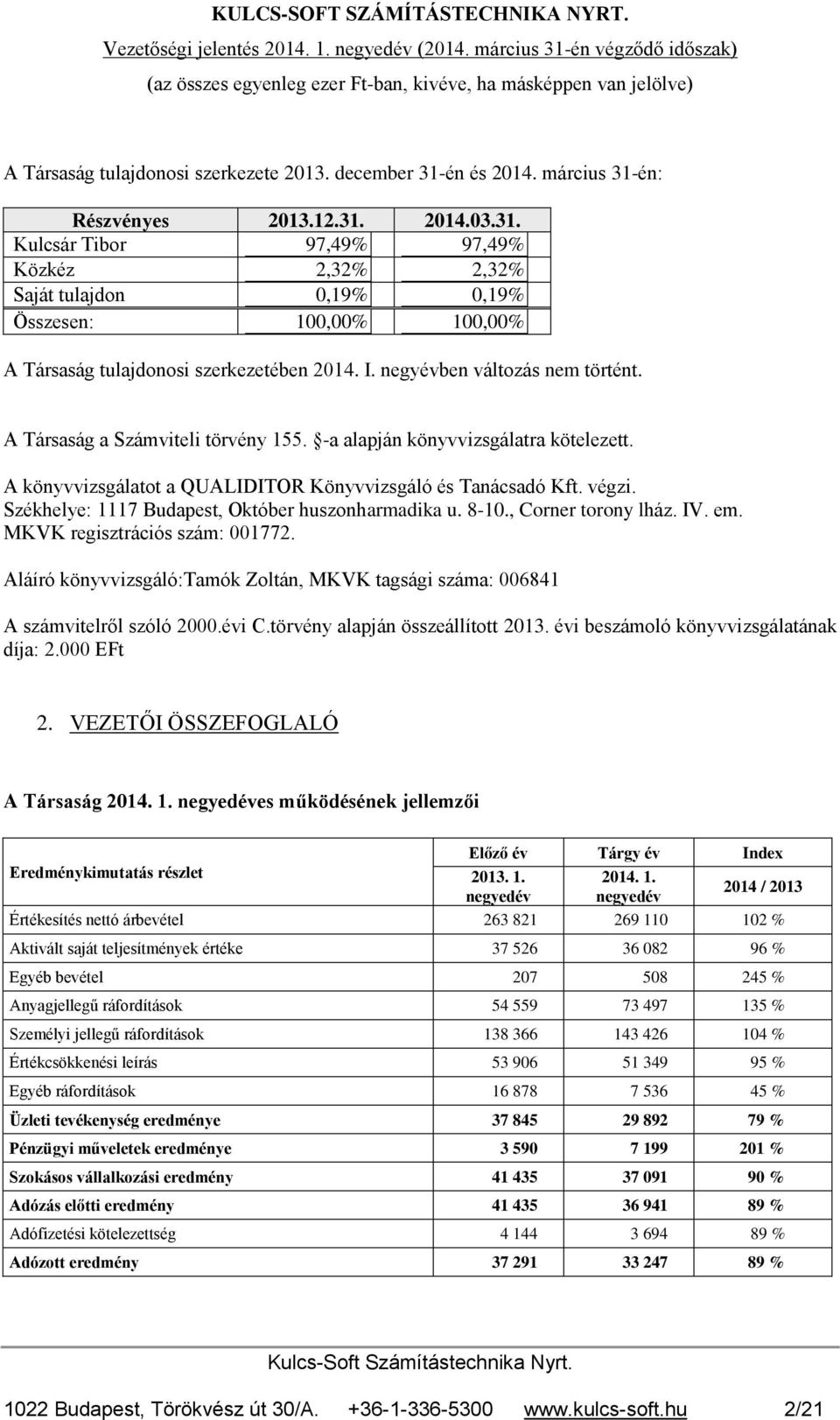 Székhelye: 1117 Budapest, Október huszonharmadika u. 8-10., Corner torony lház. IV. em. MKVK regisztrációs szám: 001772.