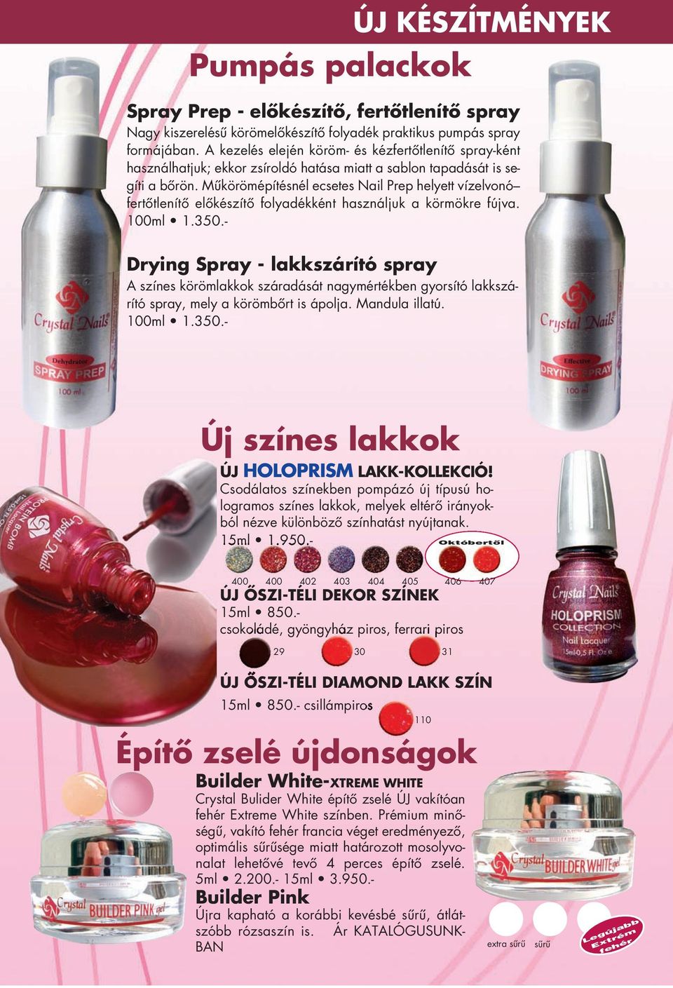 Műkörömépítésnél ecsetes Nail Prep helyett vízelvonó fertőtlenítő előkészítő folyadékként használjuk a körmökre fújva. 100ml 1.350.