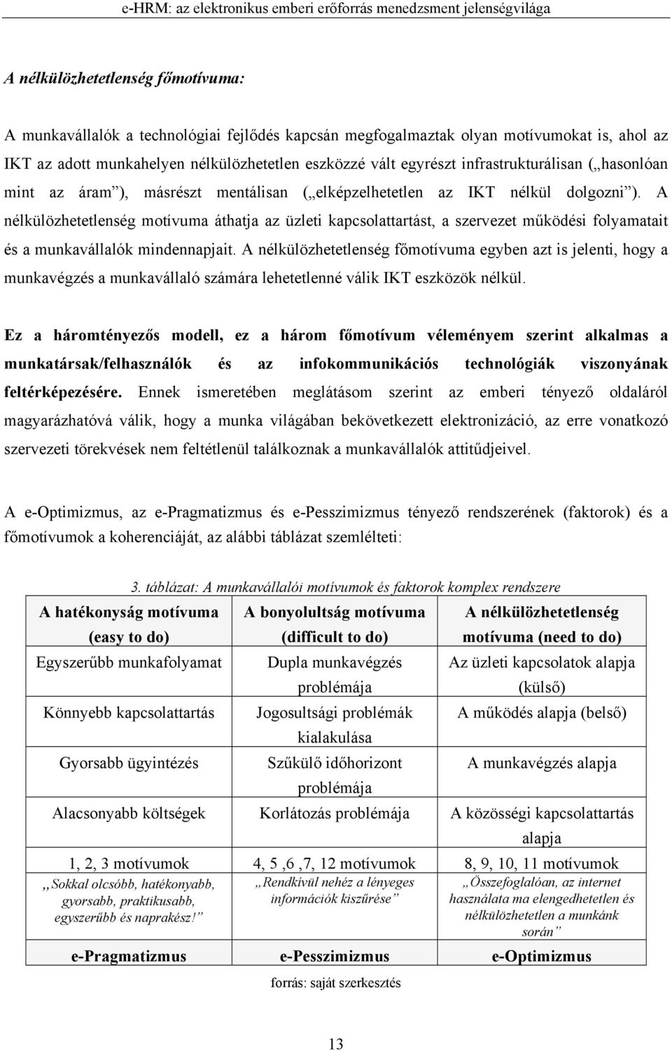 A nélkülözhetetlenség motívuma áthatja az üzleti kapcsolattartást, a szervezet működési folyamatait és a munkavállalók mindennapjait.