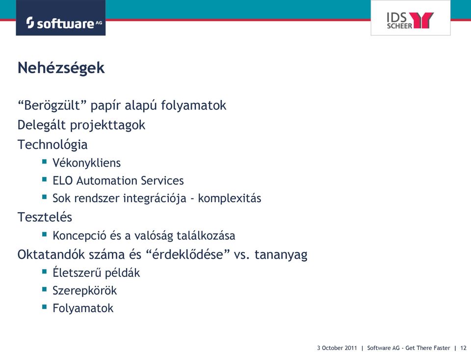 Tesztelés Koncepció és a valóság találkozása Oktatandók száma és érdeklődése vs.