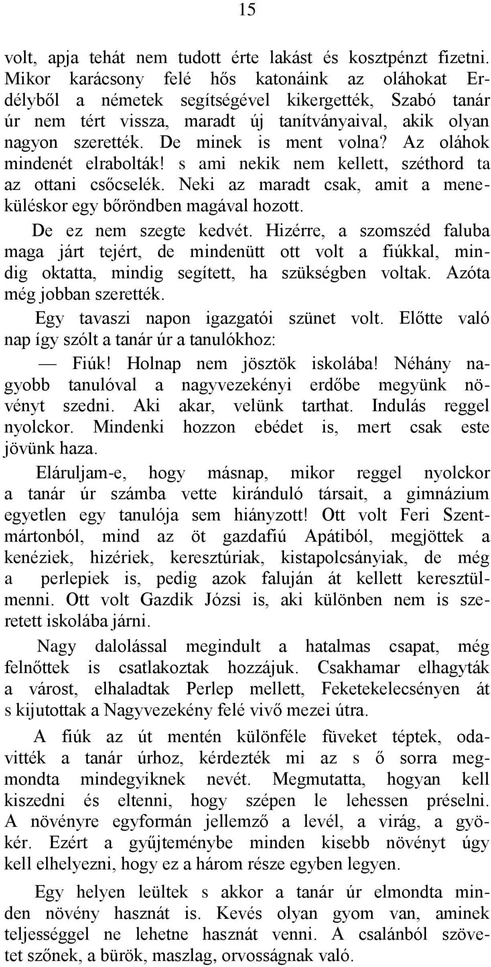 De minek is ment volna? Az oláhok mindenét elrabolták! s ami nekik nem kellett, széthord ta az ottani csőcselék. Neki az maradt csak, amit a meneküléskor egy bőröndben magával hozott.