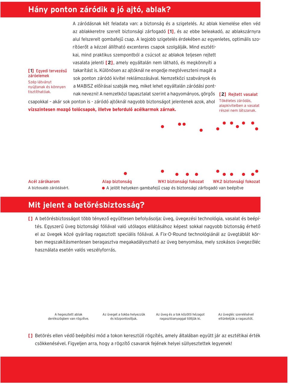 A legjobb szigetelés érdekében az egyenletes, optimális szorítóerőt a kézzel állítható excenteres csapok szolgálják.