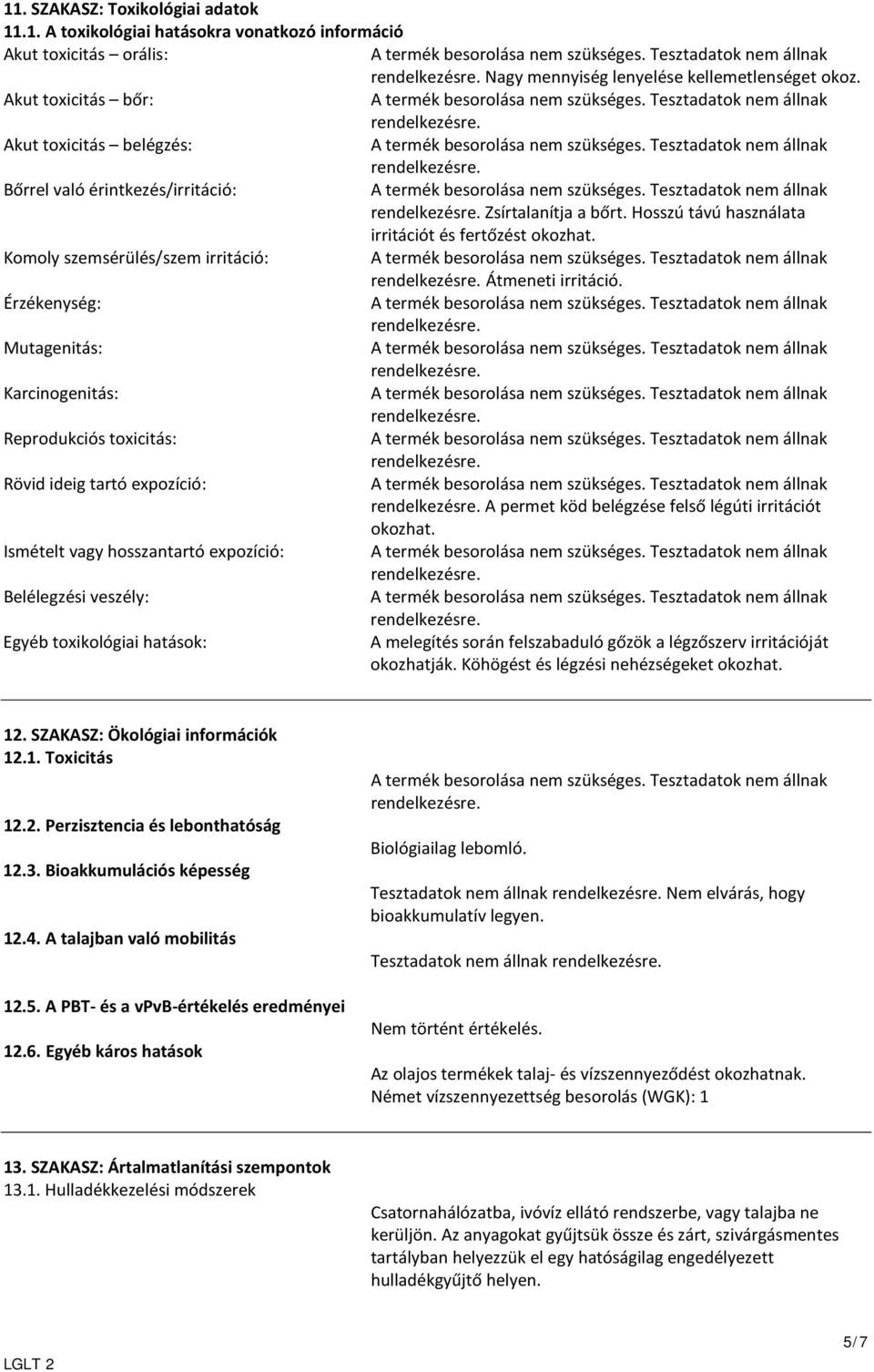 Komoly szemsérülés/szem irritáció: Átmeneti irritáció.