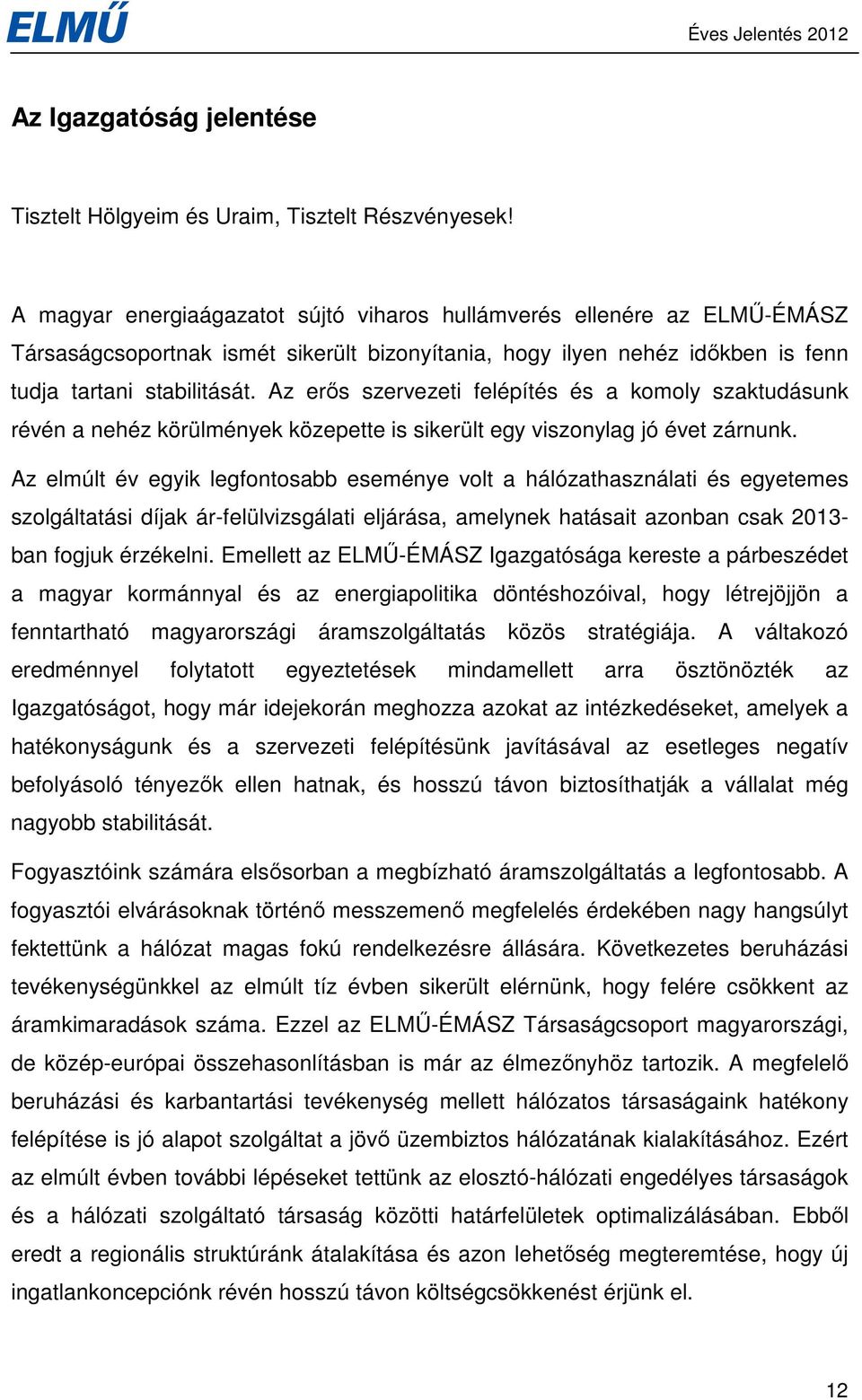 Az erıs szervezeti felépítés és a komoly szaktudásunk révén a nehéz körülmények közepette is sikerült egy viszonylag jó évet zárnunk.