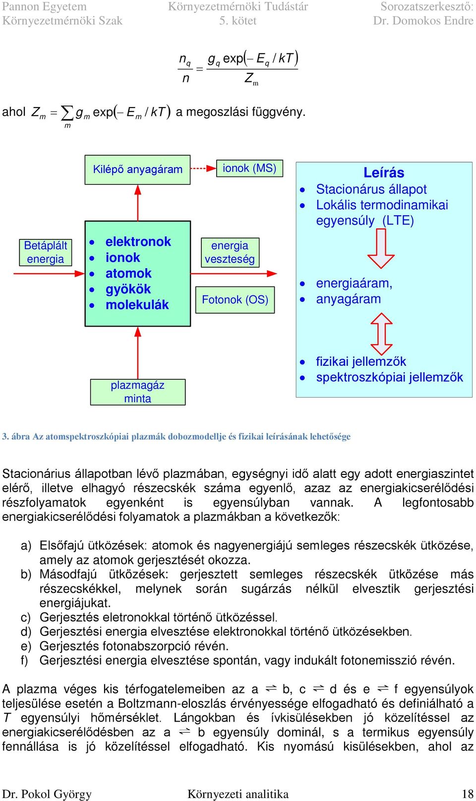 anyagáram plazmagáz minta fizikai jellemzők spektroszkópiai jellemzők 3.