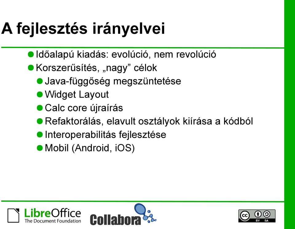 megszüntetése Widget Layout Calc core újraírás Refaktorálás,