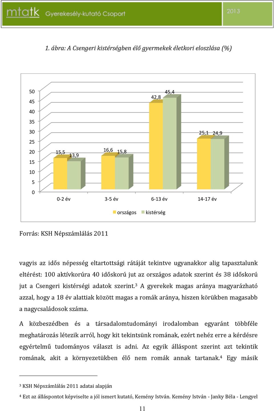 időskorú jut a Csengeri kistérségi adatok szerint. 3 A gyerekek magas aránya magyarázható azzal,hogya18évalattiakközöttmagasaromákaránya,hiszenkörükbenmagasabb anagycsaládosokszáma.