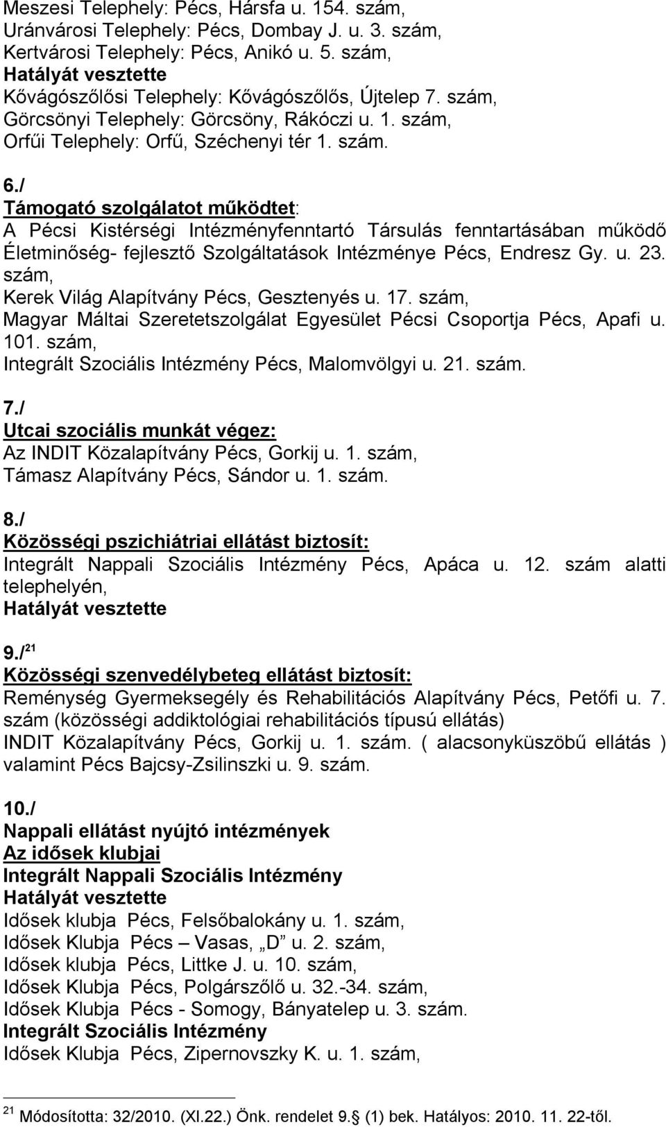 / Támogató szolgálatot működtet: A Pécsi Kistérségi Intézményfenntartó Társulás fenntartásában működő Életminőség- fejlesztő Szolgáltatások Intézménye Pécs, Endresz Gy. u. 23.