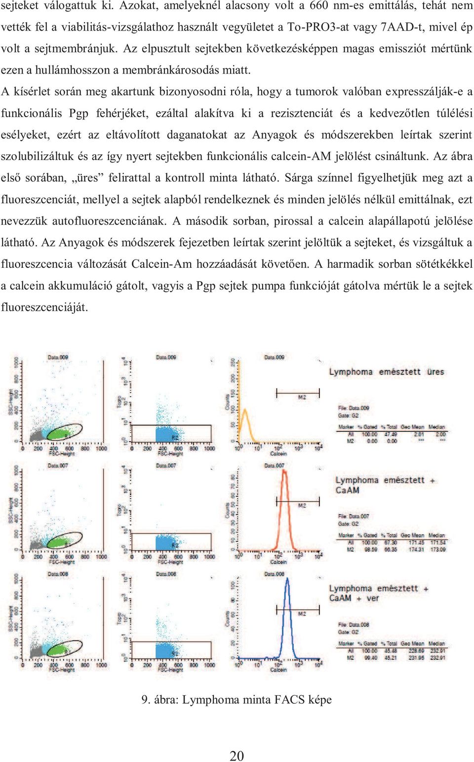 Az elpusztult sejtekben következésképpen magas emissziót mértünk ezen a hullámhosszon a membránkárosodás miatt.