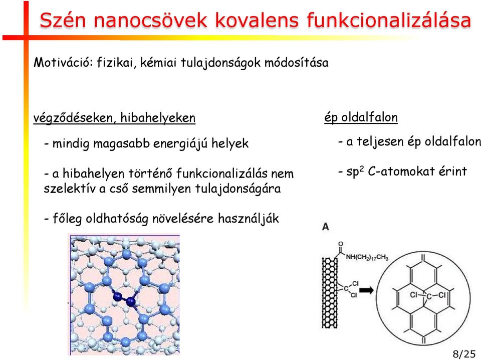 történő funkcionalizálás nem szelektív a cső semmilyen tulajdonságára ép oldalfalon - a