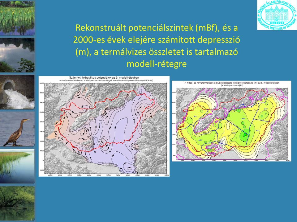 számított depresszió (m), a