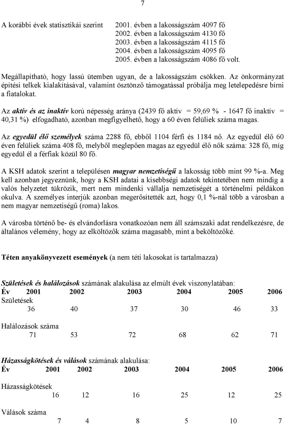 Az önkormányzat építési telkek kialakításával, valamint ösztönző támogatással próbálja meg letelepedésre bírni a fiatalokat.