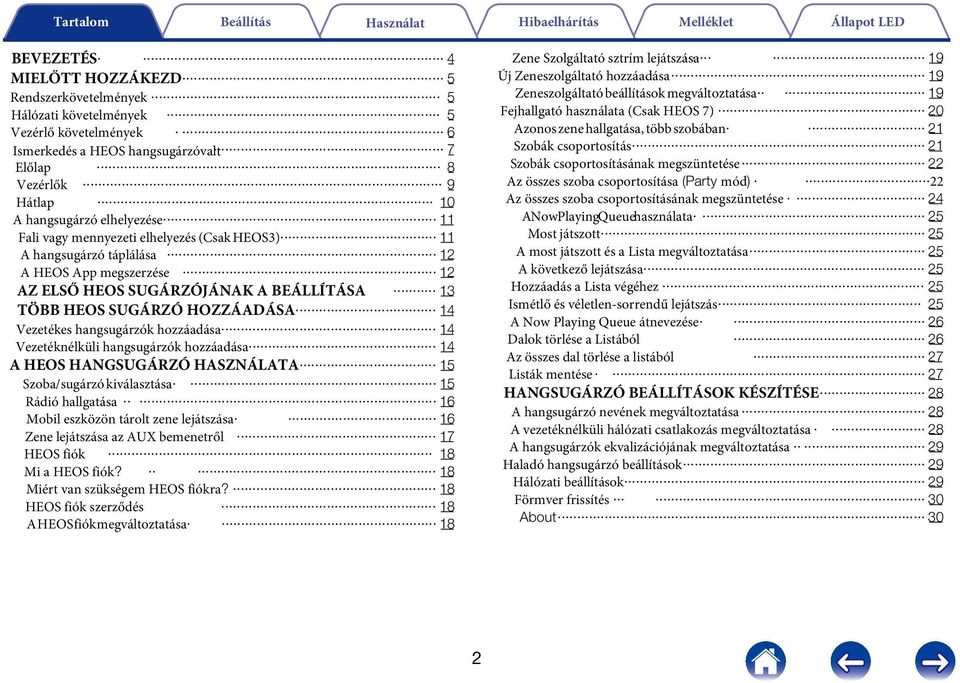 hozzáadása 14 Vezetéknélküli hangsugárzók hozzáadása 14 A HEOS HANGSUGÁRZÓ HASZNÁLATA 15 Szoba/sugárzó kiválasztása 15 Rádió hallgatása 16 Mobil eszközön tárolt zene lejátszása 16 Zene lejátszása az