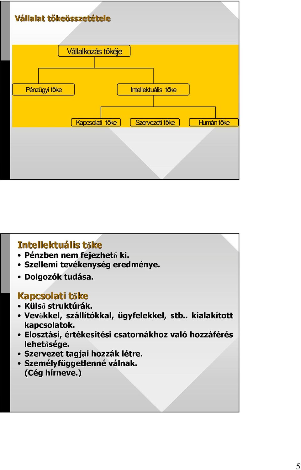 Kapcsolati tıket Külsı struktúrák. k. Vevıkkel, száll llítókkal, ügyfelekkel, stb.. kialakított kapcsolatok.