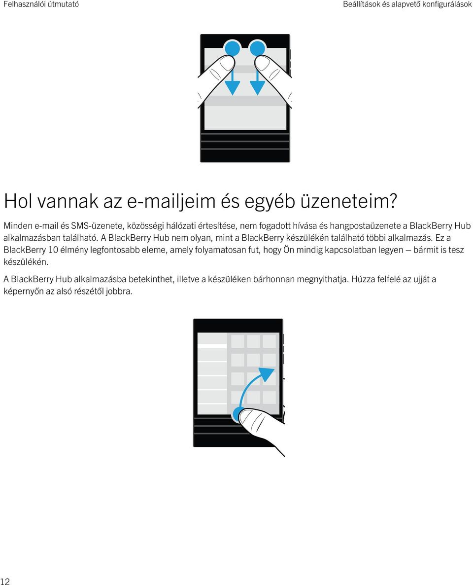 A BlackBerry Hub nem olyan, mint a BlackBerry készülékén található többi alkalmazás.