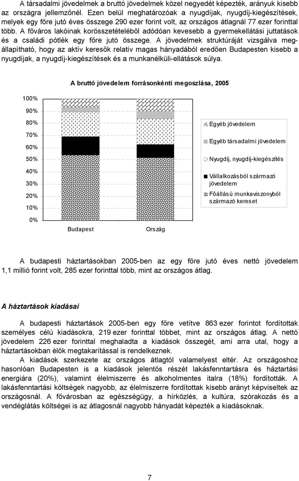 A főváros lakóinak korösszetételéből adódóan kevesebb a gyermekellátási juttatások és a családi pótlék egy főre jutó összege.