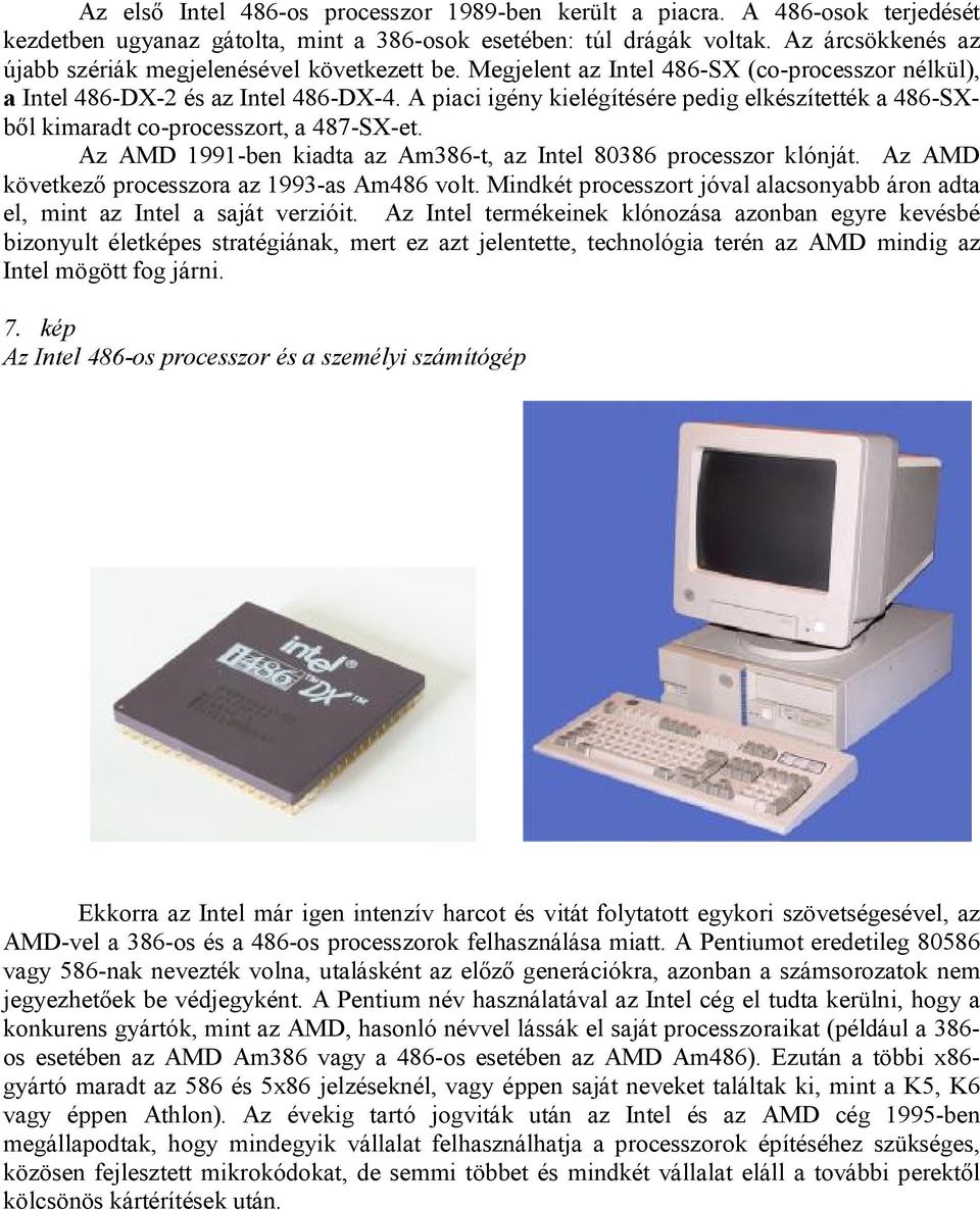 A piaci igény kielégítésére pedig elkészítették a 486-SXből kimaradt co-processzort, a 487-SX-et. Az AMD 1991-ben kiadta az Am386-t, az Intel 80386 processzor klónját.