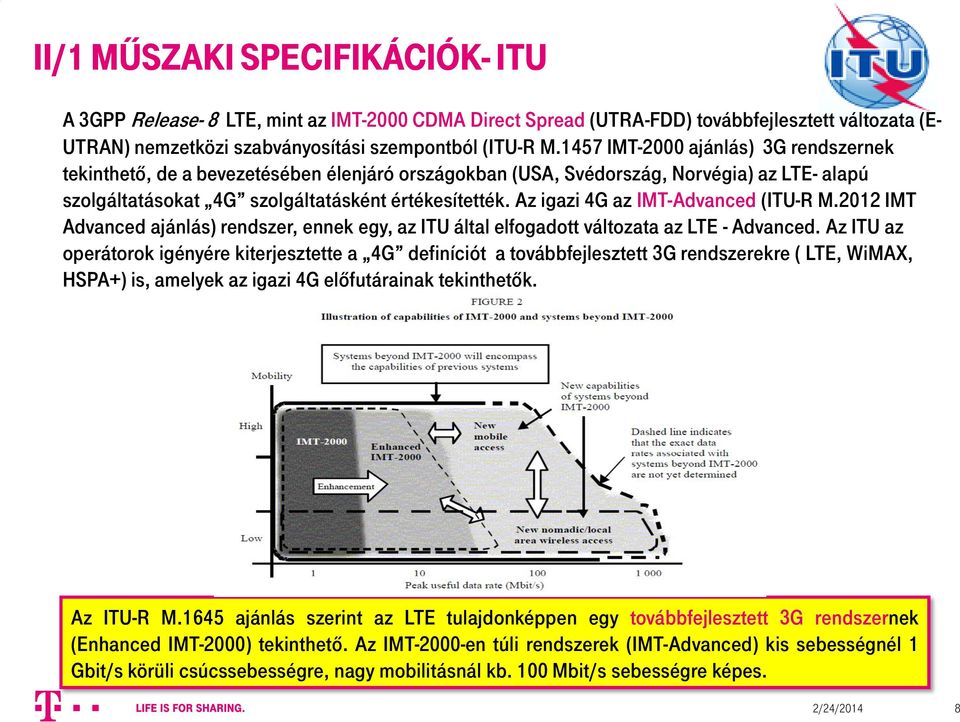 értékesítették. Az igazi 4G az IMT-Advanced (ITU-R M.2012 IMT Advanced ajánlás) rendszer, ennek egy, az ITU által elfogadott változata az LTE - Advanced.