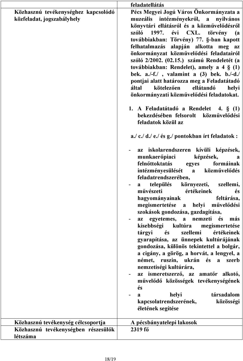 ) számú Rendeletét (a továbbiakban: Rendelet), amely a 4 (1) bek. a./-f./, valamint a (3) bek. b./-d.