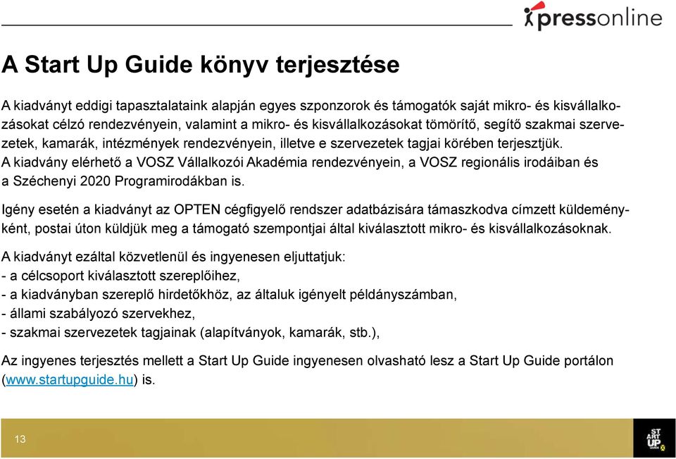 A kiadvány elérhető a VOSZ Vállalkozói Akadémia rendezvényein, a VOSZ regionális irodáiban és a Széchenyi 2020 Programirodákban is.