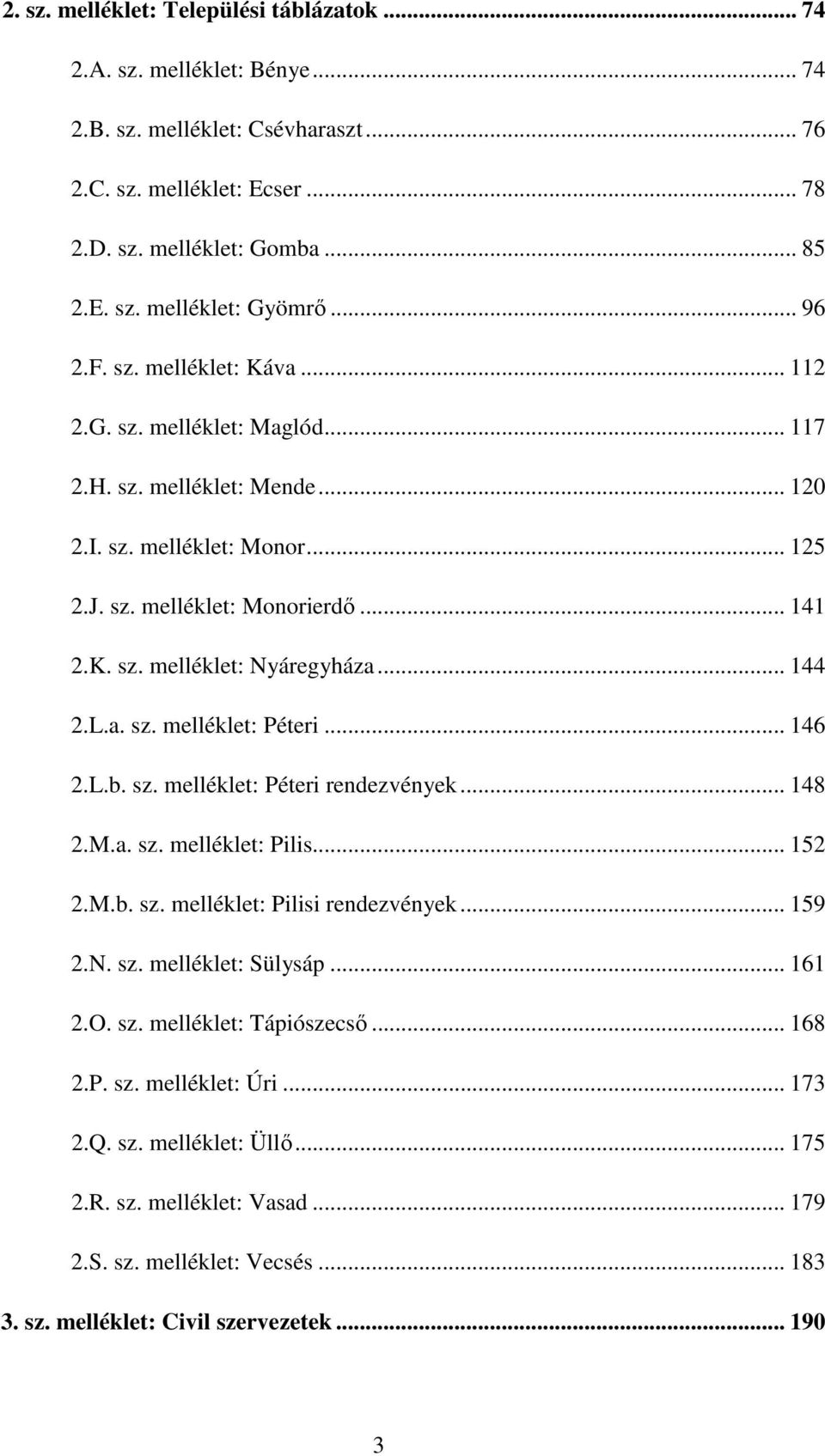 .. 144 2.L.a. sz. melléklet: Péteri... 146 2.L.b. sz. melléklet: Péteri rendezvények... 148 2.M.a. sz. melléklet: Pilis... 152 2.M.b. sz. melléklet: Pilisi rendezvények... 159 2.N. sz. melléklet: Sülysáp.