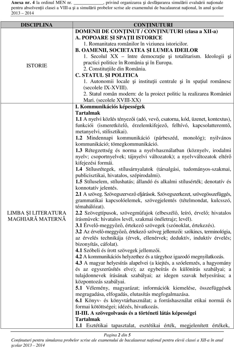 Autonomii locale şi instituţii centrale şi în spaţiul românesc (secolele IX-XVIII). 2. Statul român modern: de la proiect politic la realizarea României Mari. (secolele XVIII-XX) I.