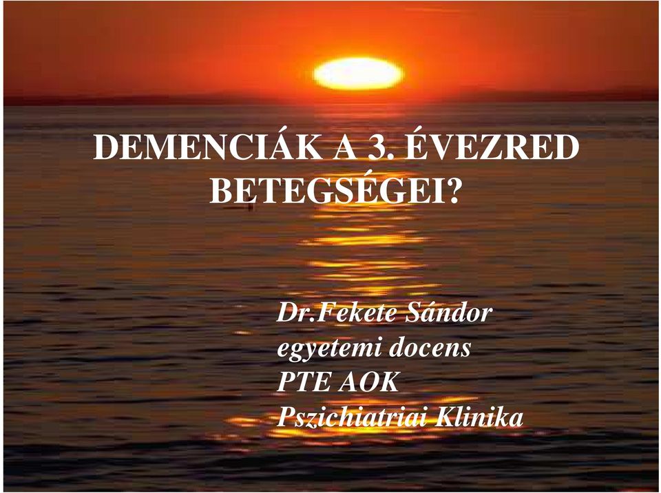 Fekete Sándor egyetemi