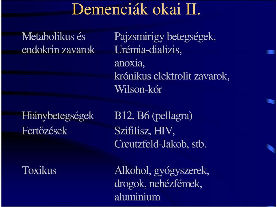 Pajzsmirigy betegségek, Urémia-dializis, anoxia, krónikus elektrolit