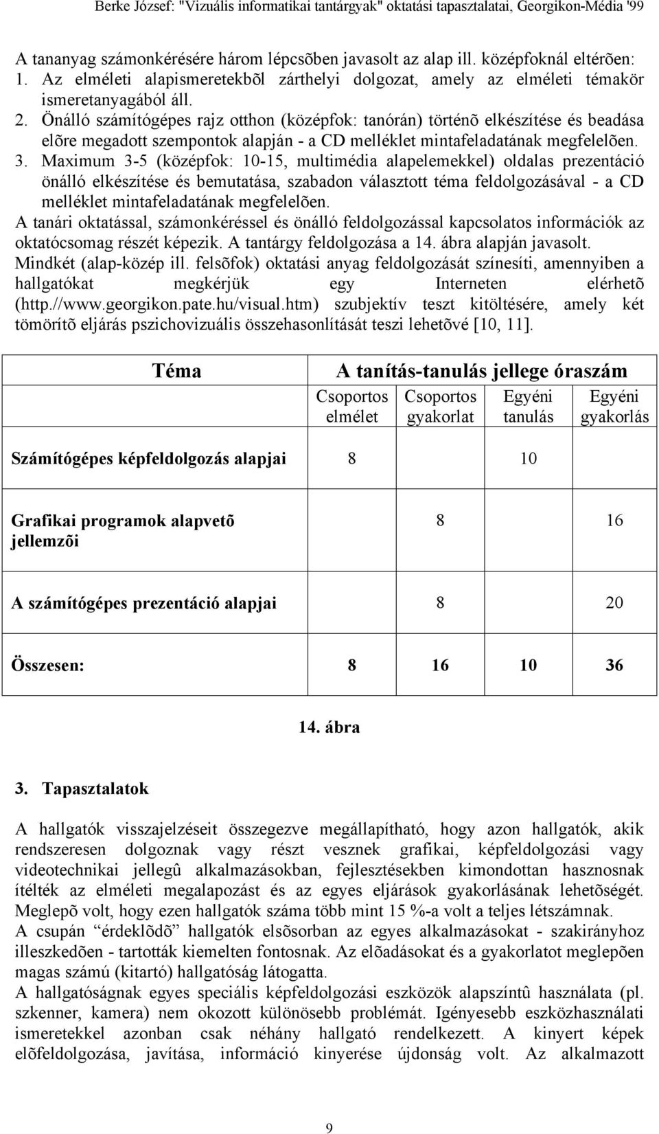 Maximum 3-5 (középfok: 10-15, multimédia alapelemekkel) oldalas prezentáció önálló elkészítése és bemutatása, szabadon választott téma feldolgozásával - a CD melléklet mintafeladatának megfelelõen.