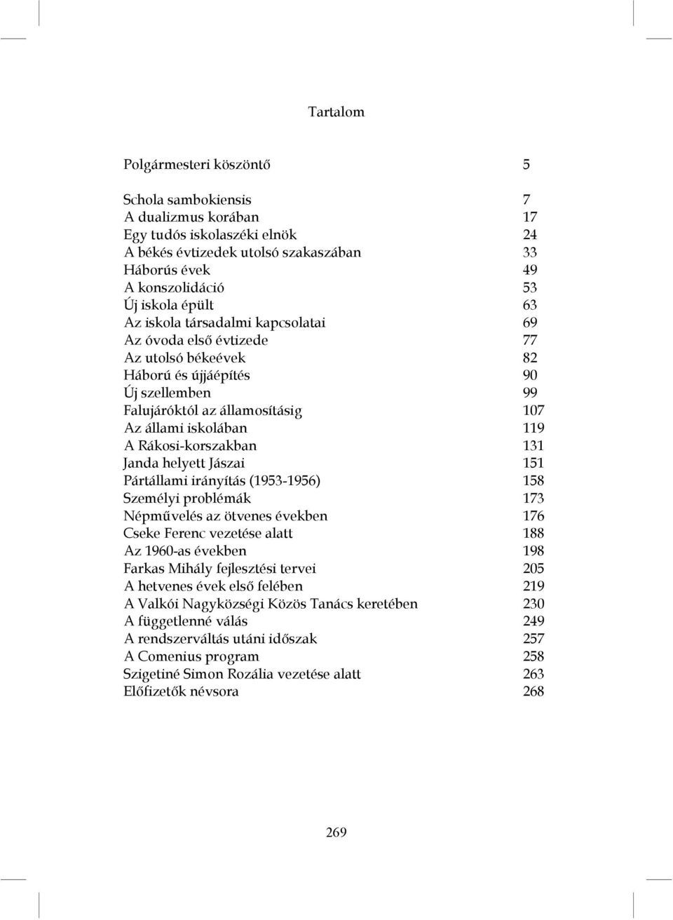 Rákosi-korszakban 131 Janda helyett Jászai 151 Pártállami irányítás (1953-1956) 158 Személyi problémák 173 Népművelés az ötvenes években 176 Cseke Ferenc vezetése alatt 188 Az 1960-as években 198